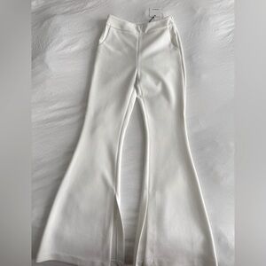 MISHA COLLECTION - Ivory Leonie Flared Trousers with pant slits - size 6